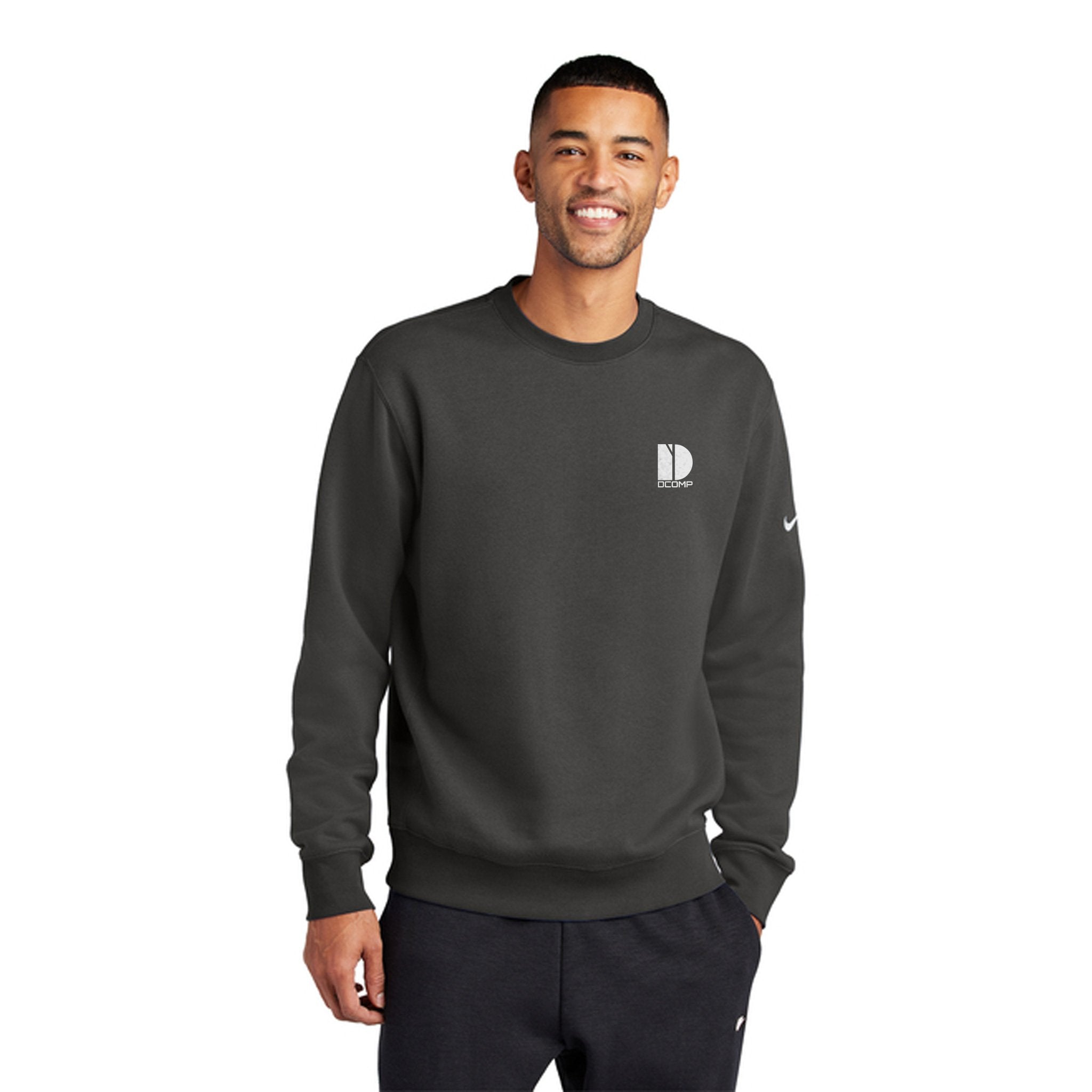 Nike Club Fleece Sleeve Swoosh Crew Sweatshirt  Imprinted with Logo (Q119922)