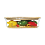 Glass Food Container With Bamboo Lid (Q121532)