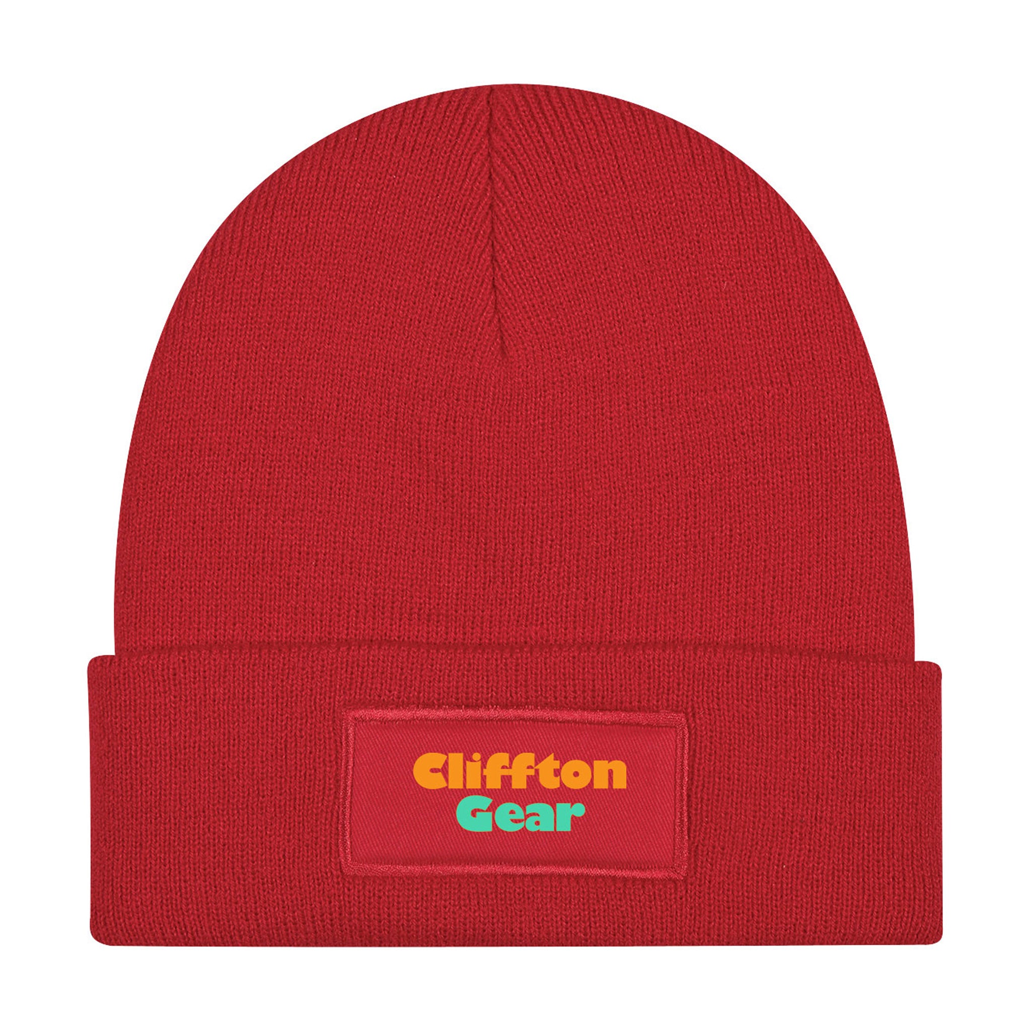 Patch Knit Beanie With Cuff (Q123011)