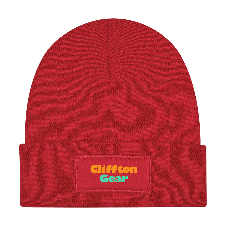 Patch Knit Beanie With Cuff (Q123011)