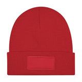 Patch Knit Beanie With Cuff (Q123011)