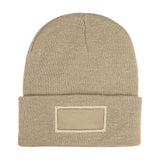 Patch Knit Beanie With Cuff (Q123011)