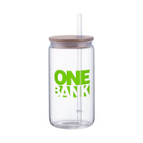 Doto 18 Oz. Glass Jar With Straw & Bamboo Lid (Q123532)
