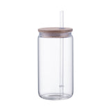 Doto 18 Oz. Glass Jar With Straw & Bamboo Lid (Q123532)