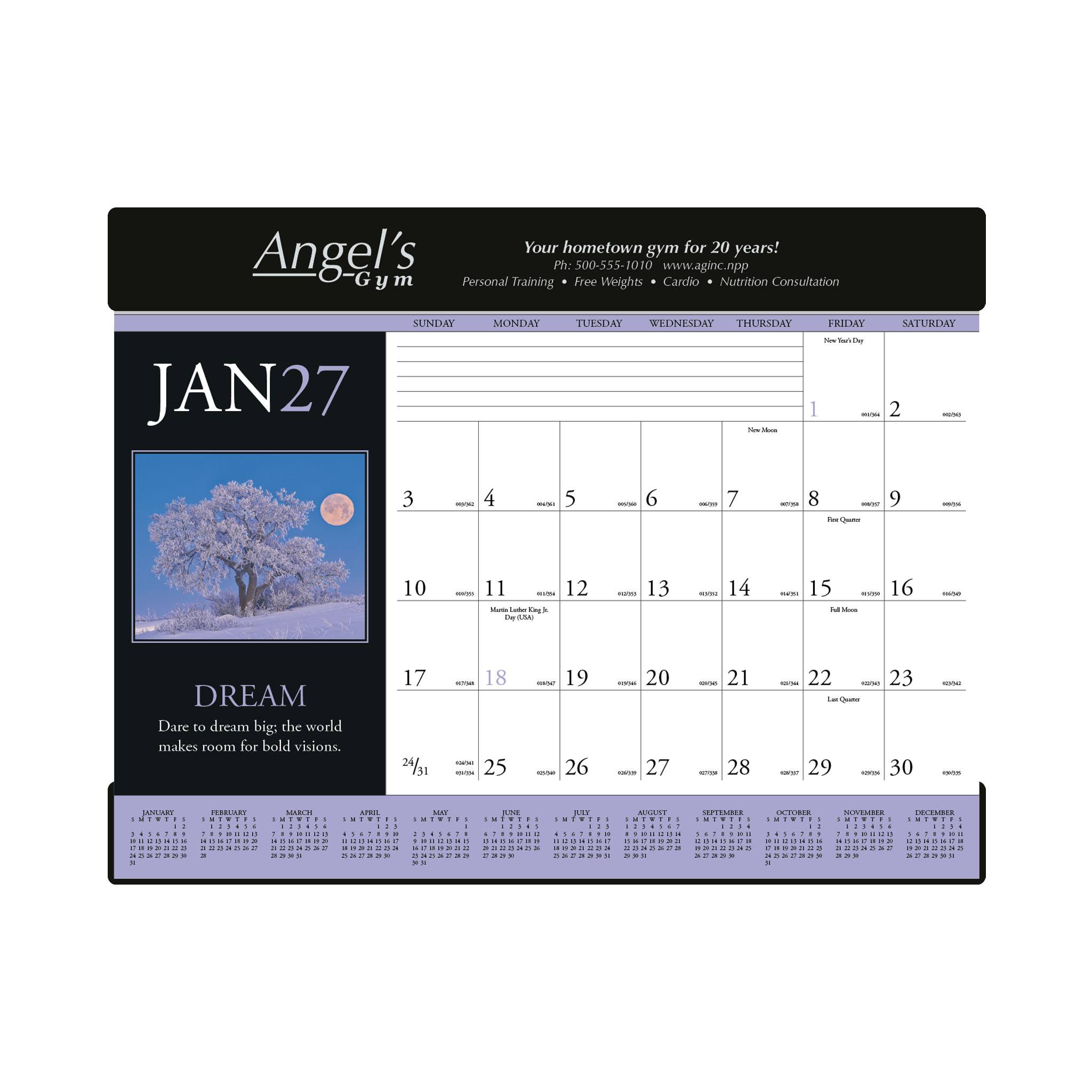 Motivations Desk Pad Calendar  Imprinted with Logo (Q124722)