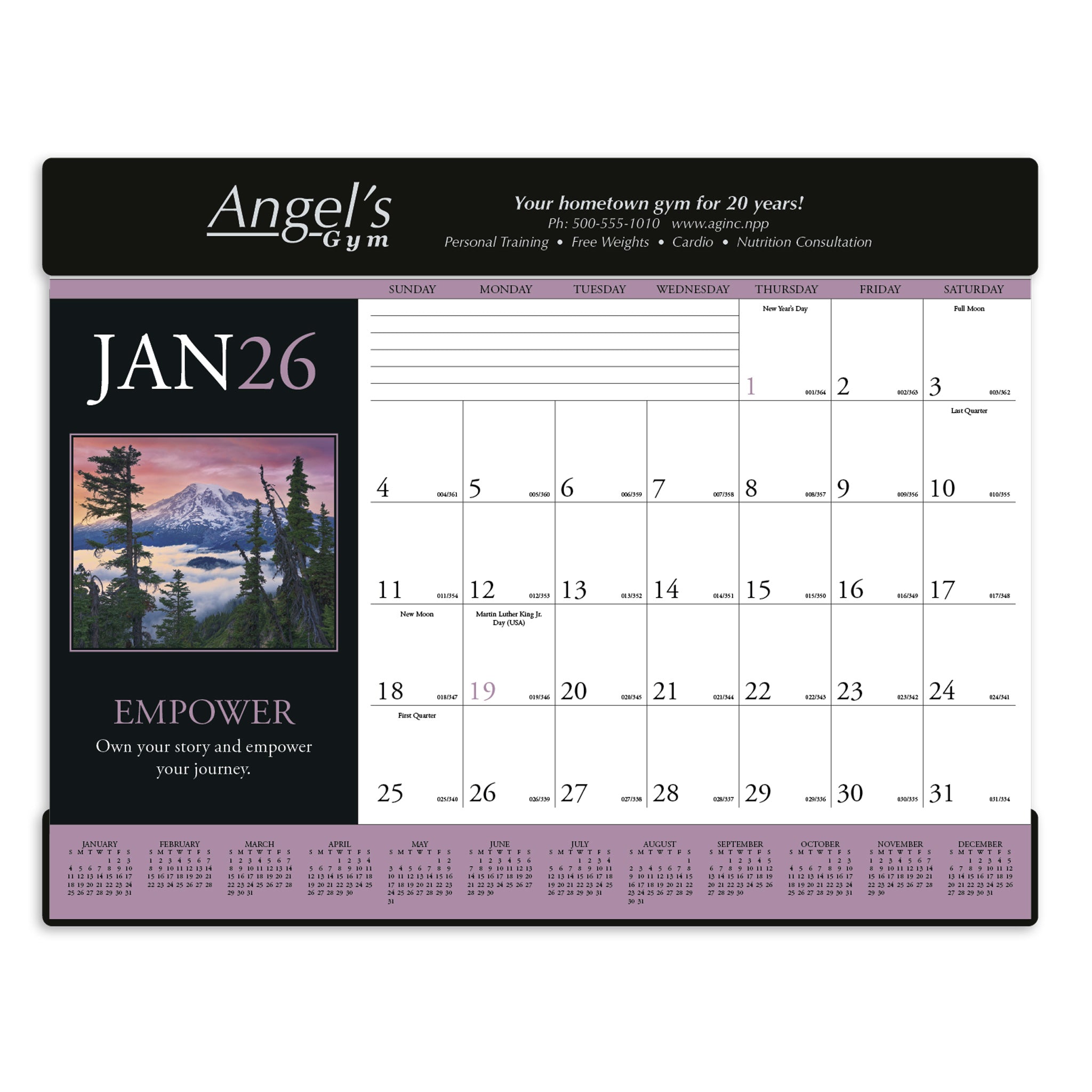 Motivations Desk Pad Calendar  Imprinted with Logo (Q124722)