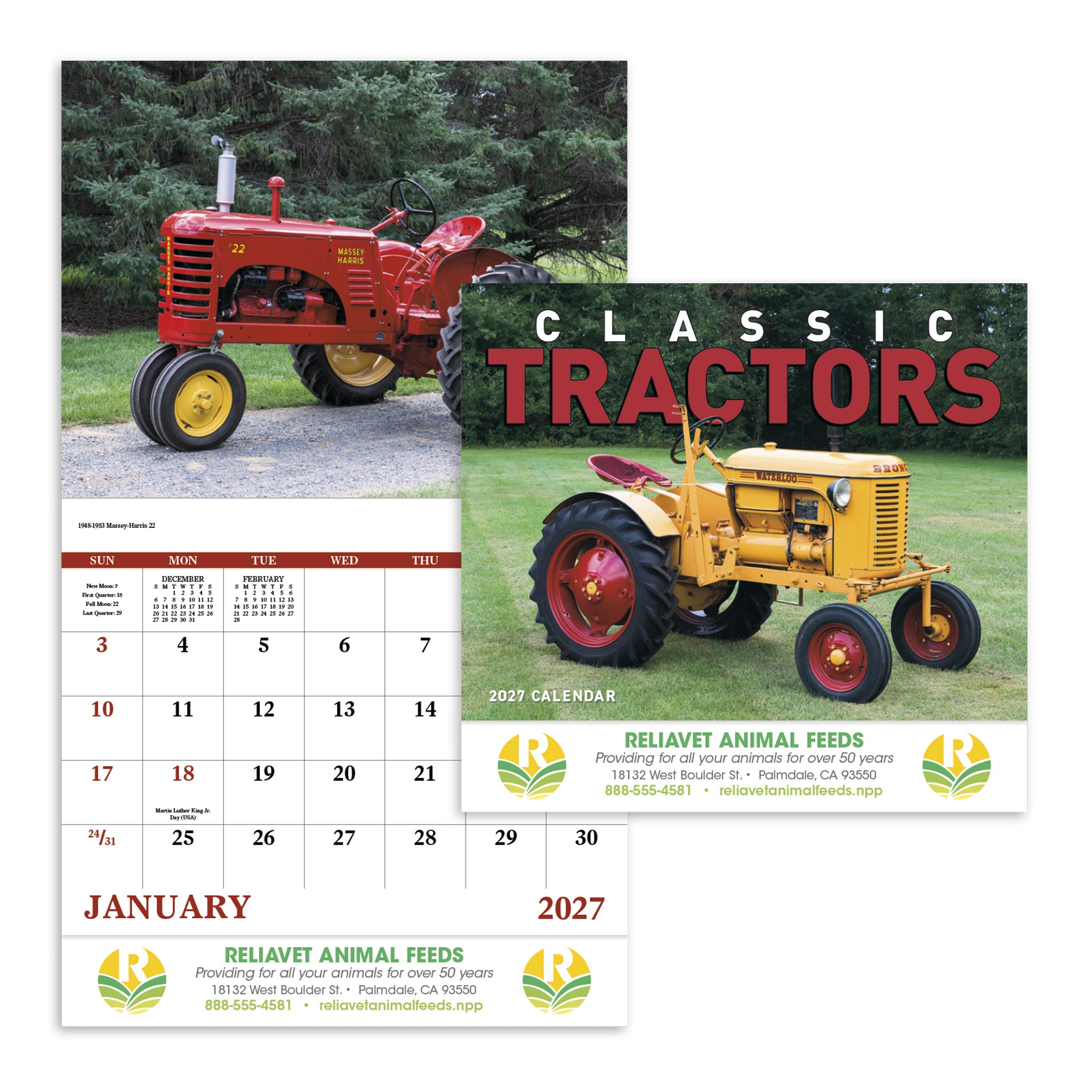 Classic Tractor - Stapled Calendar  Imprinted with Logo (Q125722)