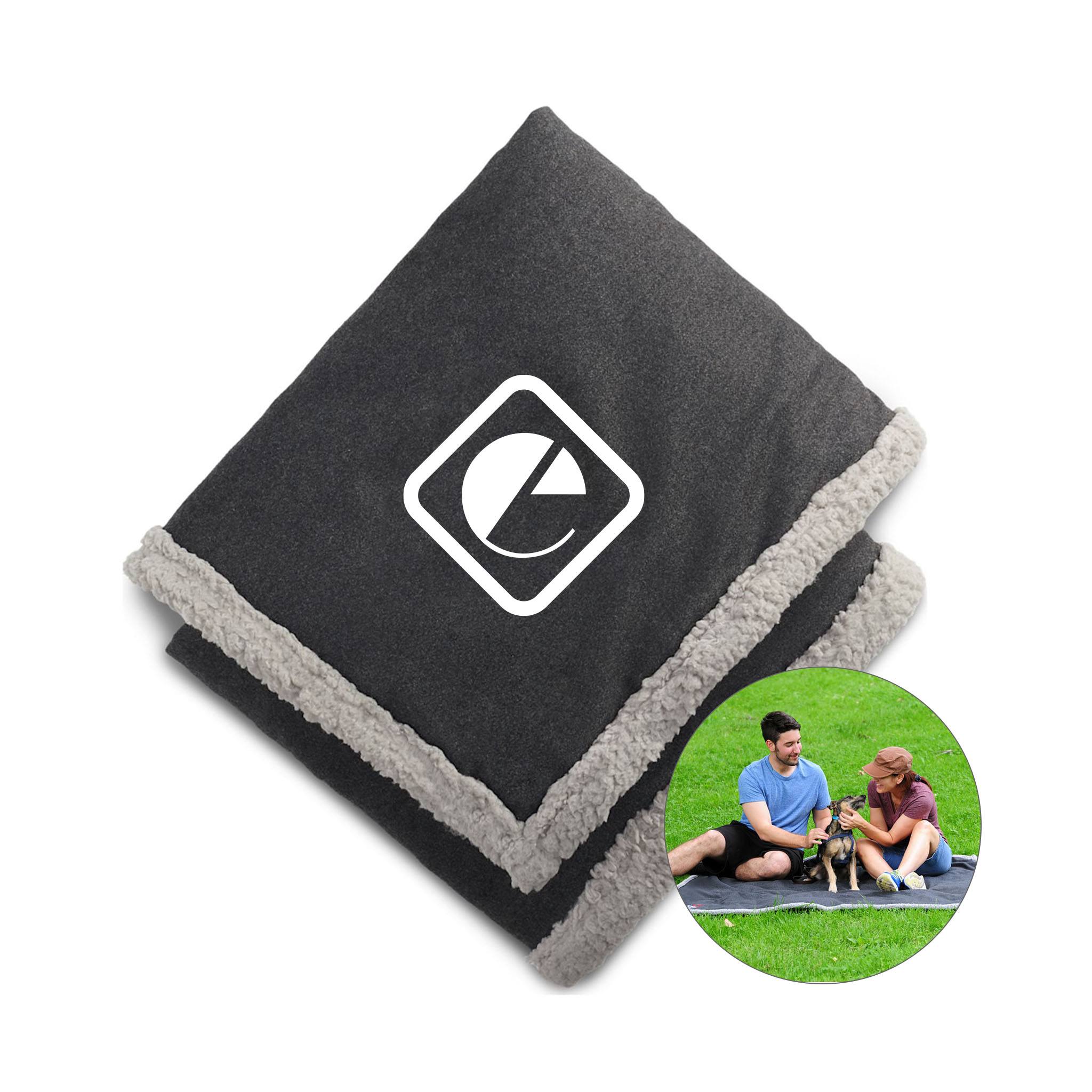 Field & Co.® Oversized Wool Sherpa Blanket  Imprinted with Logo (Q131322)