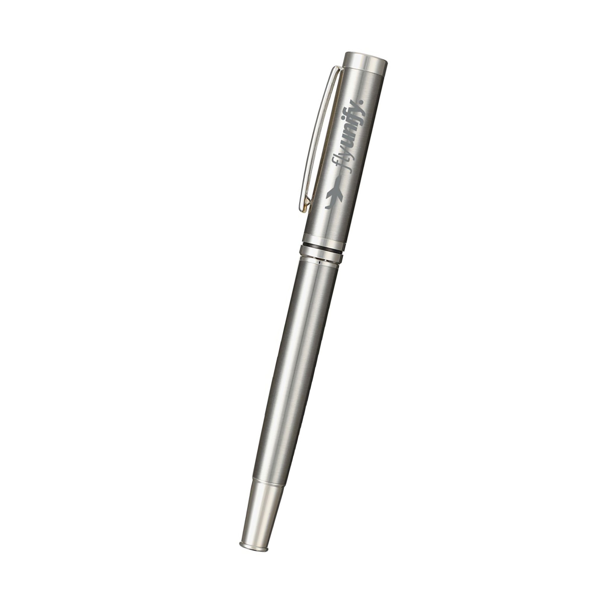 Recycled Stainless Steel Rollerball Pen  Imprinted with Logo (Q131822)