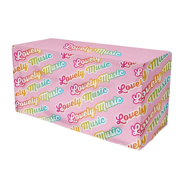4 Ft. Fitted Open-Back Full-Color Table Throw  Imprinted with Logo (Q133922)