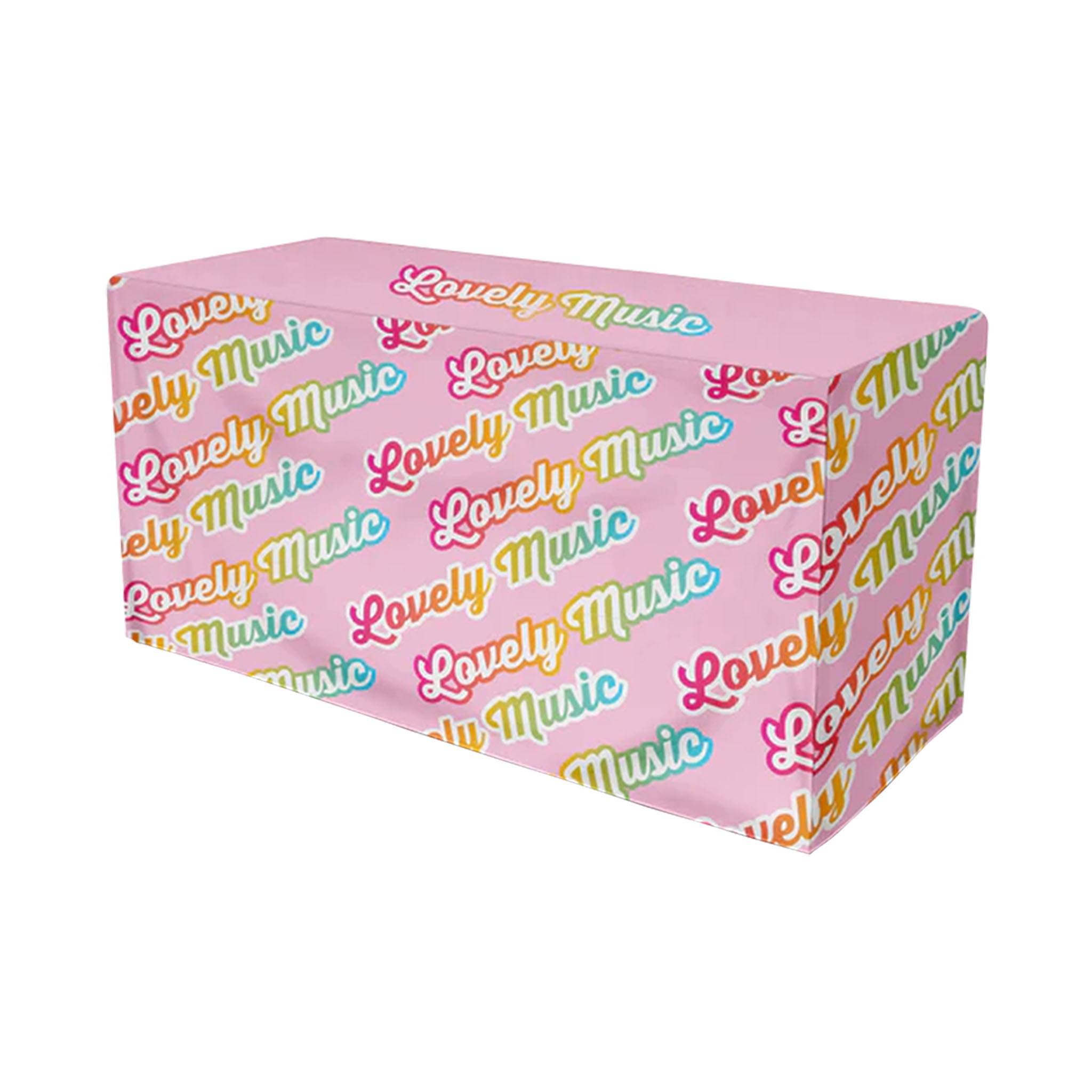 4 Ft. Fitted Open-Back Full-Color Table Throw  Imprinted with Logo (Q133922)
