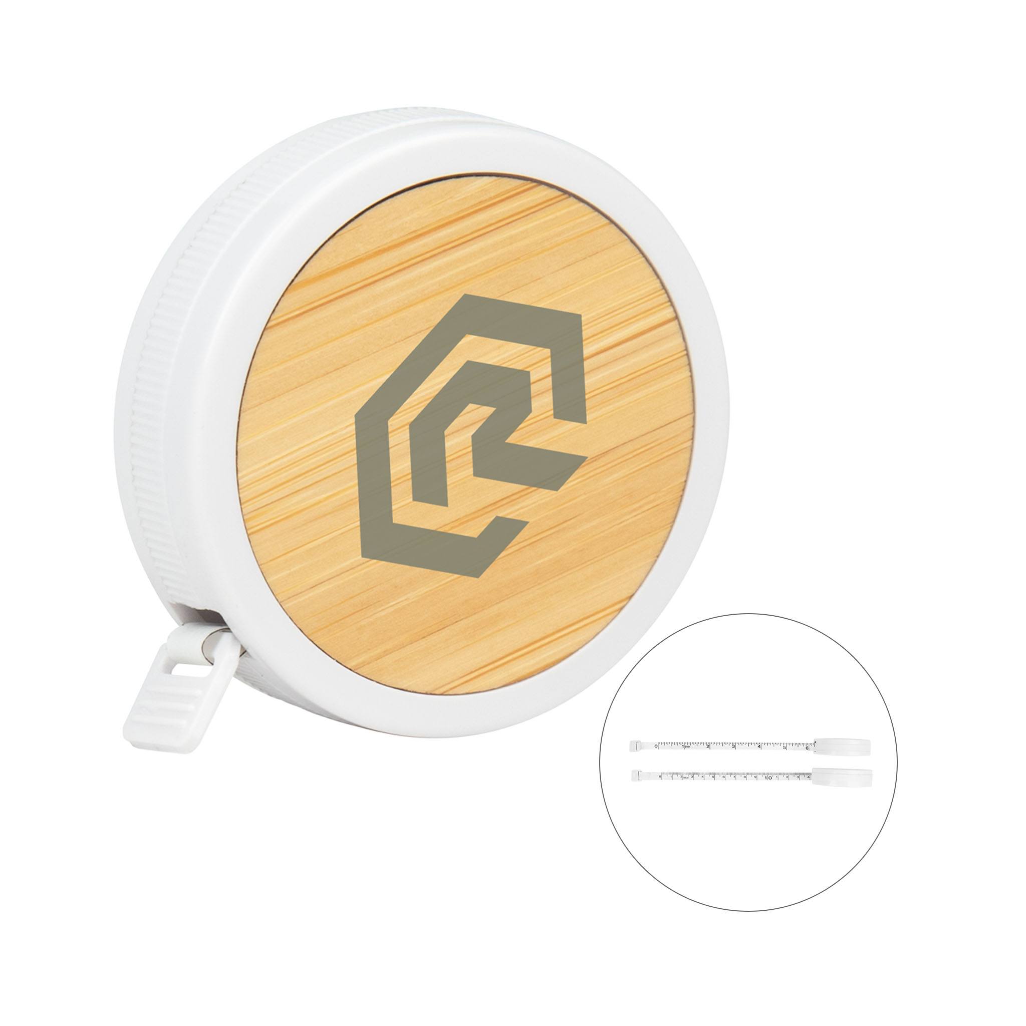 Bamboo Tape Measure  Imprinted with Logo (Q135822)