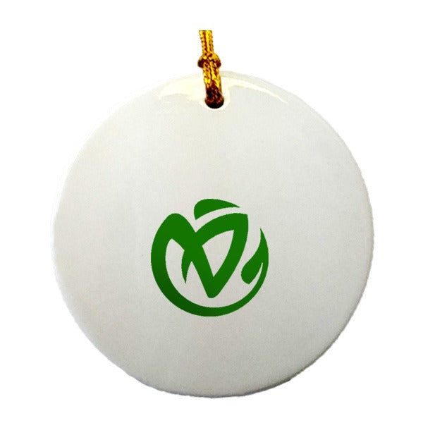 3 Inch Ceramic Ornament - Round  Imprinted with Logo (Q138822)