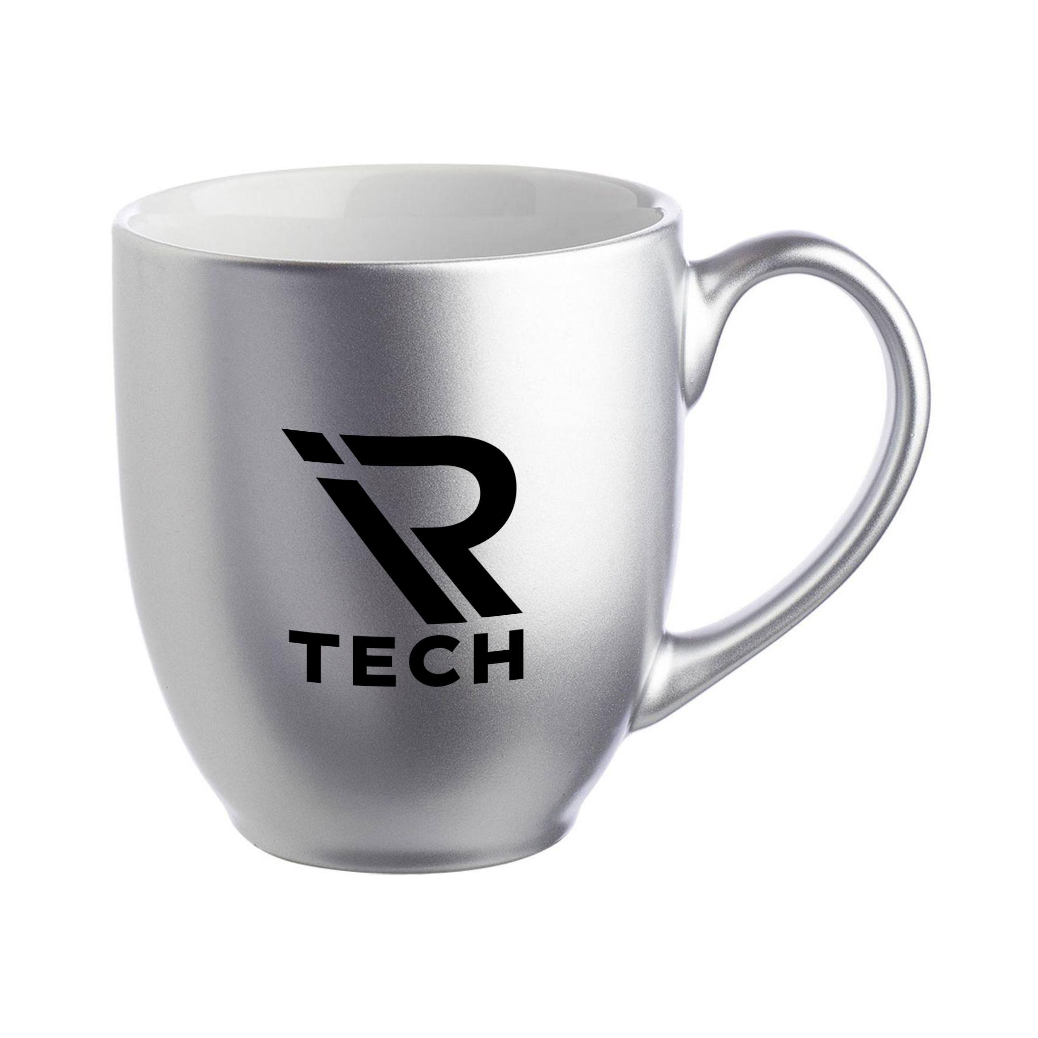 16 Oz. Metallic Color Bistro Coffee Mugs  Imprinted with Logo (Q139222)