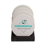4 Pc. Round Coaster Set With Stand (Q139622)