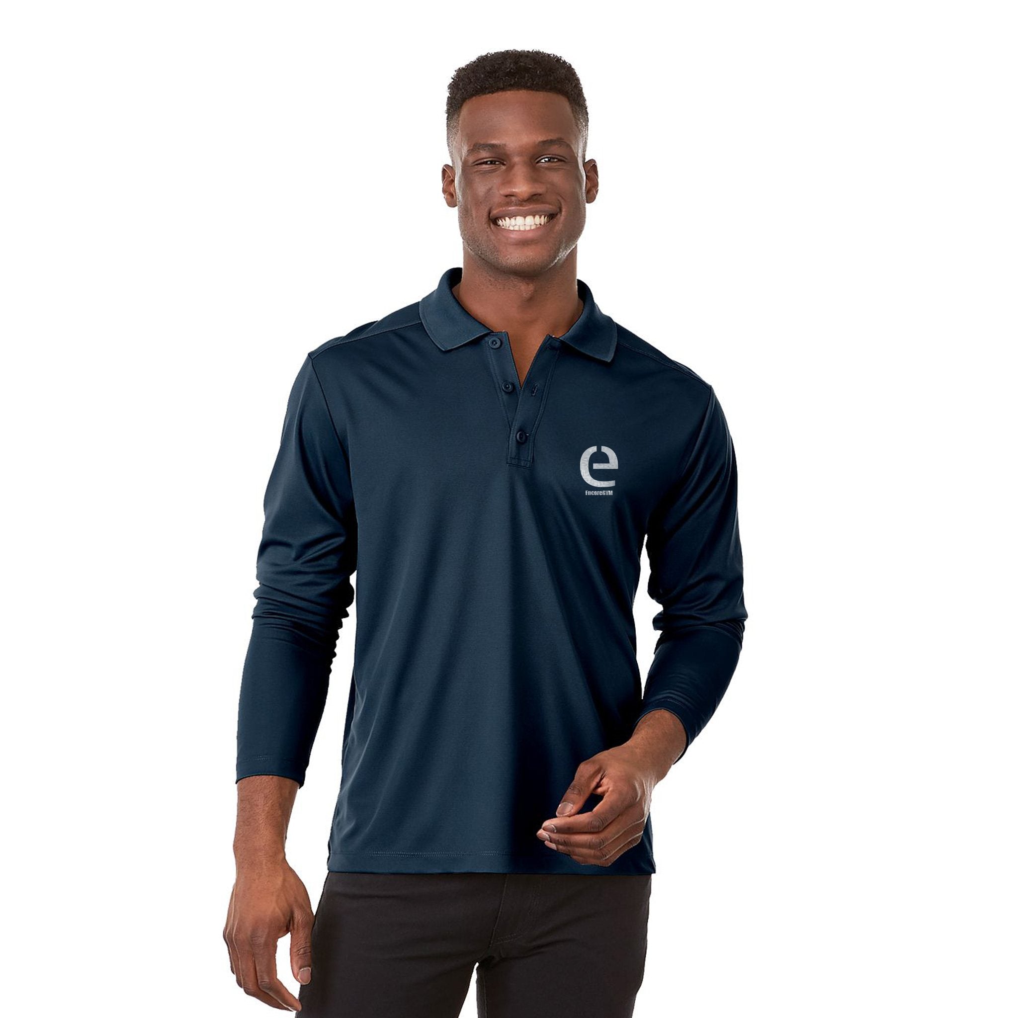 Elevate Men's MORI Long Sleeve Polo  Imprinted with Logo (Q143322)