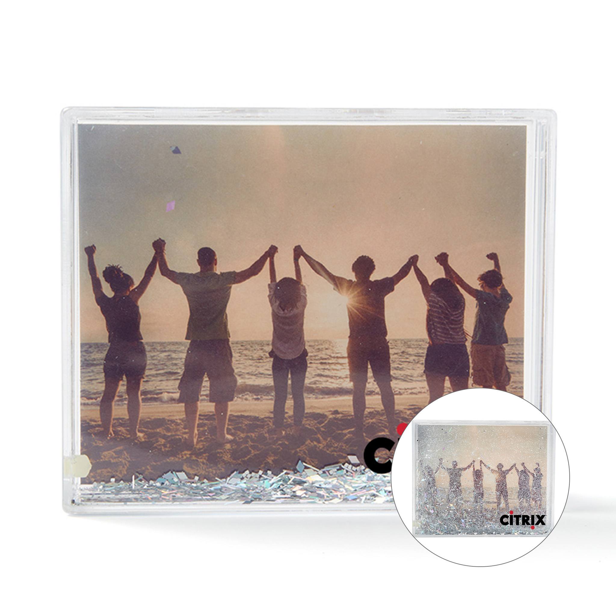 Silver Glitter Acrylic Desktop Photo Frame  Imprinted with Logo (Q144632)