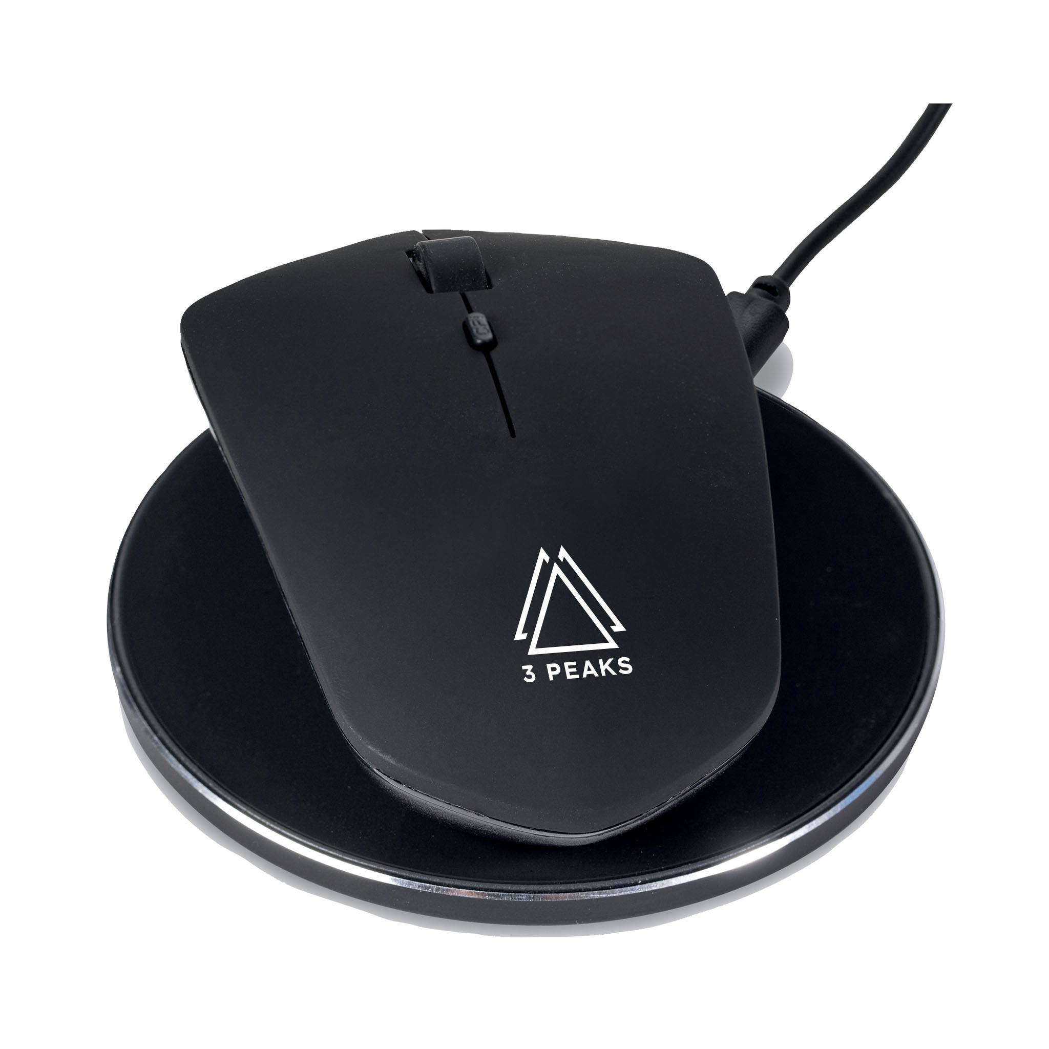 SCX Design® Wireless Charging Mouse & Wireless Charger  Imprinted with Logo (Q146622)