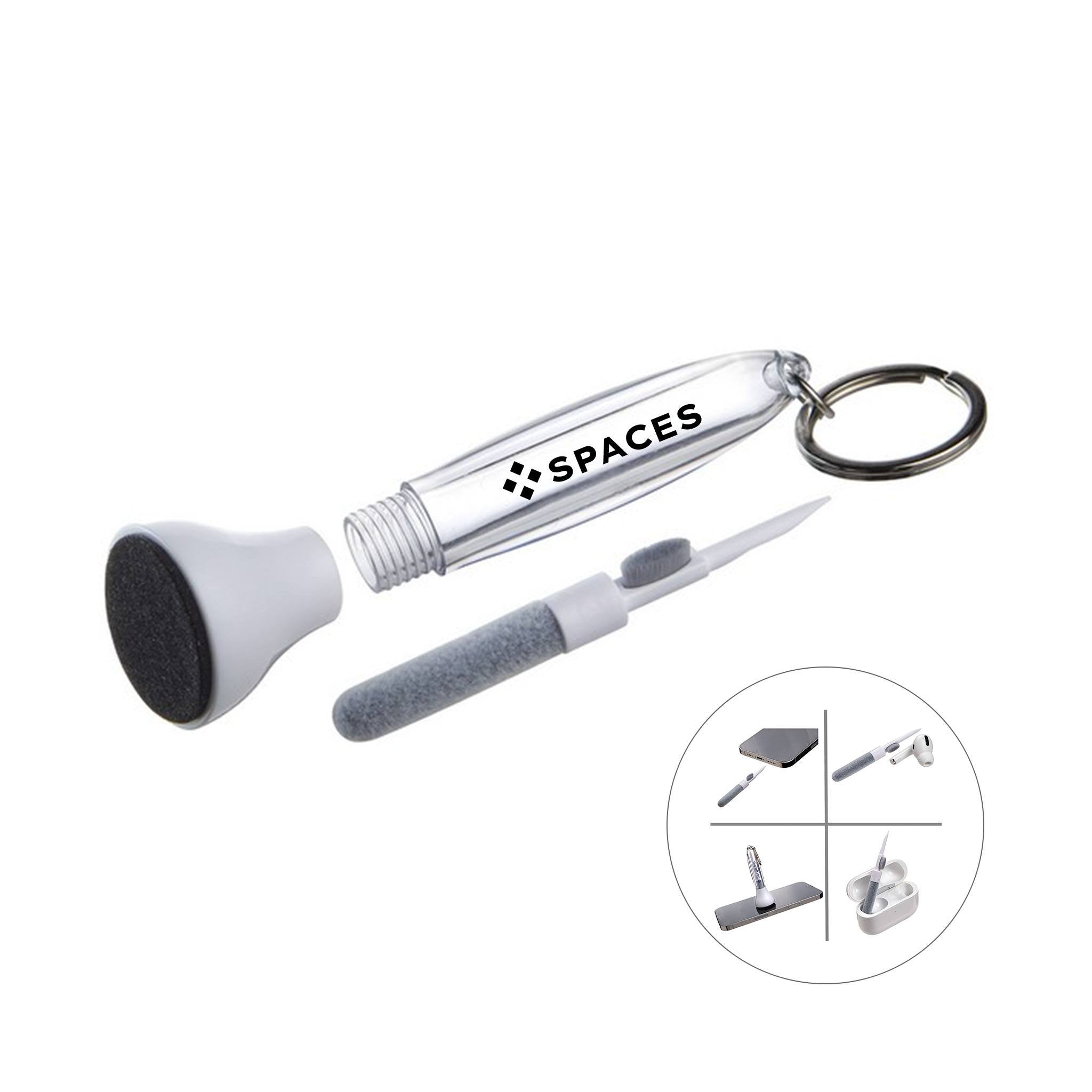 Swab Microfiber Earbud & Screen Cleaner With Key Ring  Imprinted with Logo (Q146722)