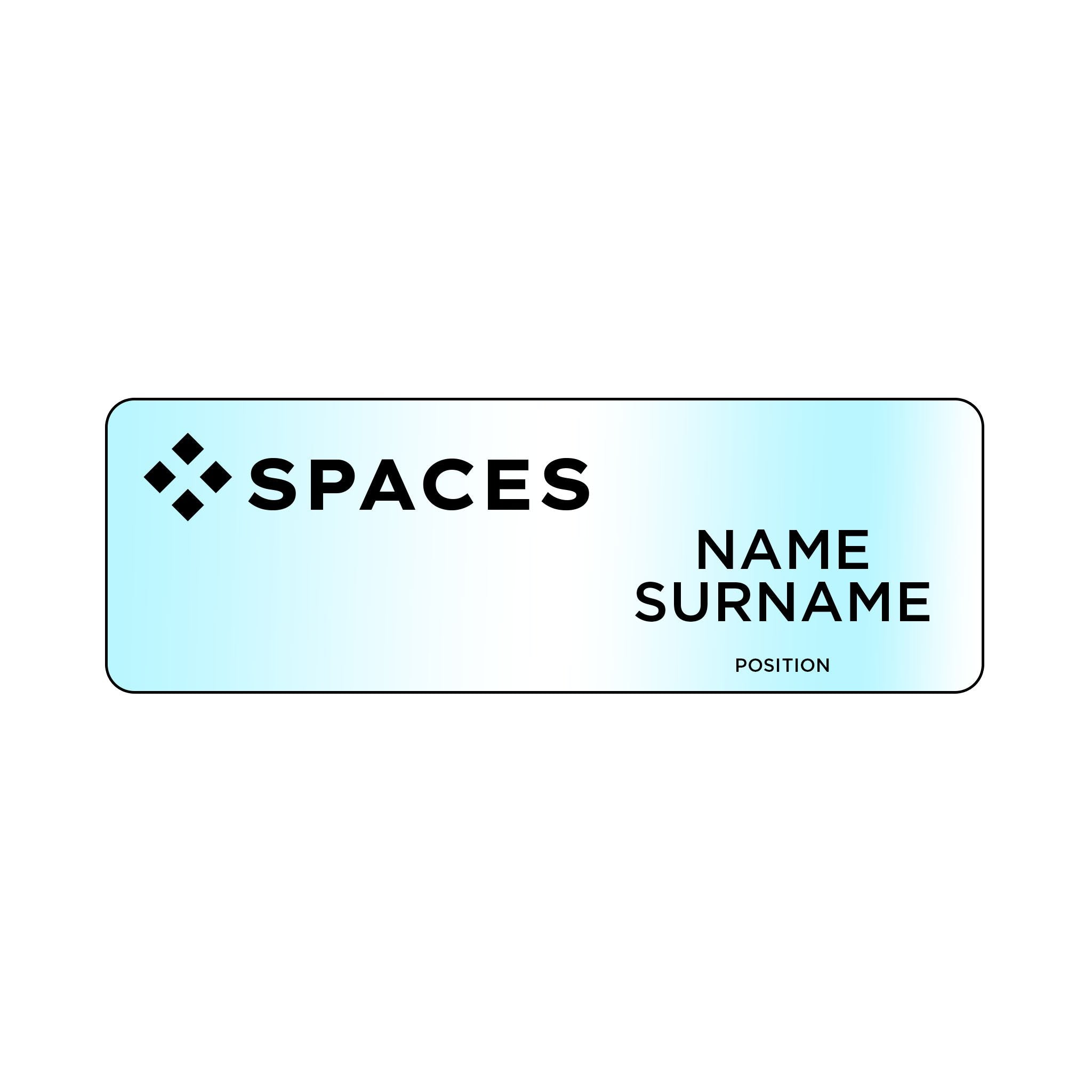 Tucson Plastic Name Badge: 3 x 1 In.  Imprinted with Logo (Q150022)