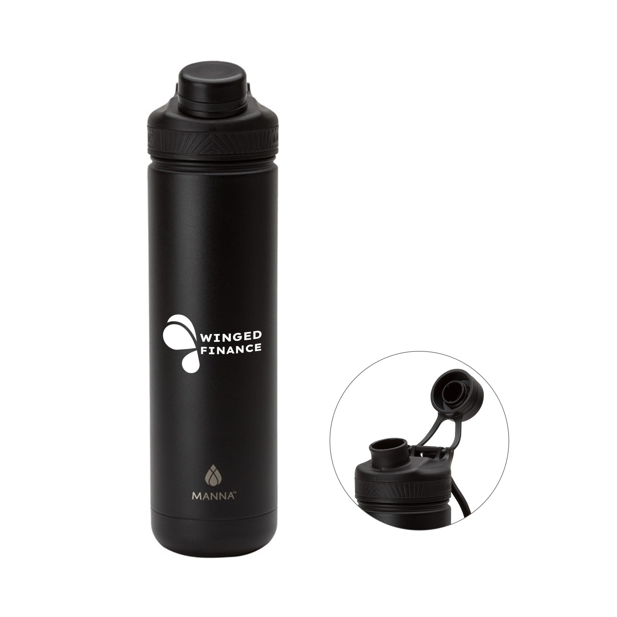 Manna™ 26 Oz. Ranger Powder Coated Steel Bottle  Imprinted with Logo (Q150622)