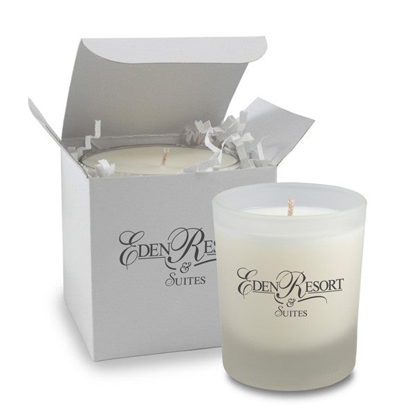 3 Oz. Frosted Votive Glass Candle with Gift Box  Imprinted with Logo (Q151211)