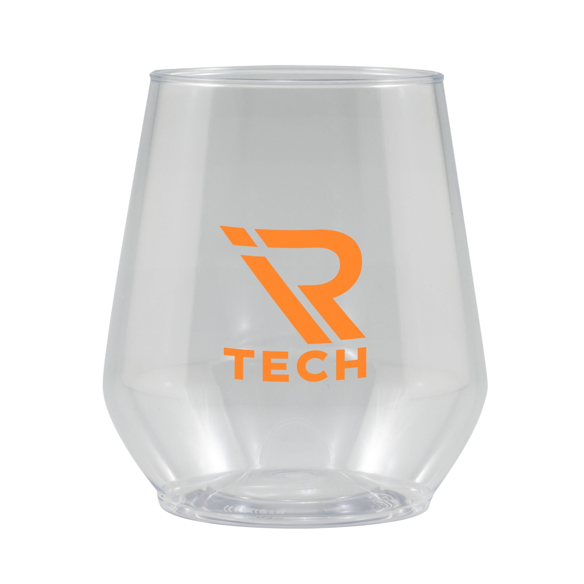 12 Oz. Clear Plastic Stemless Glass  Imprinted with Logo (Q152211)