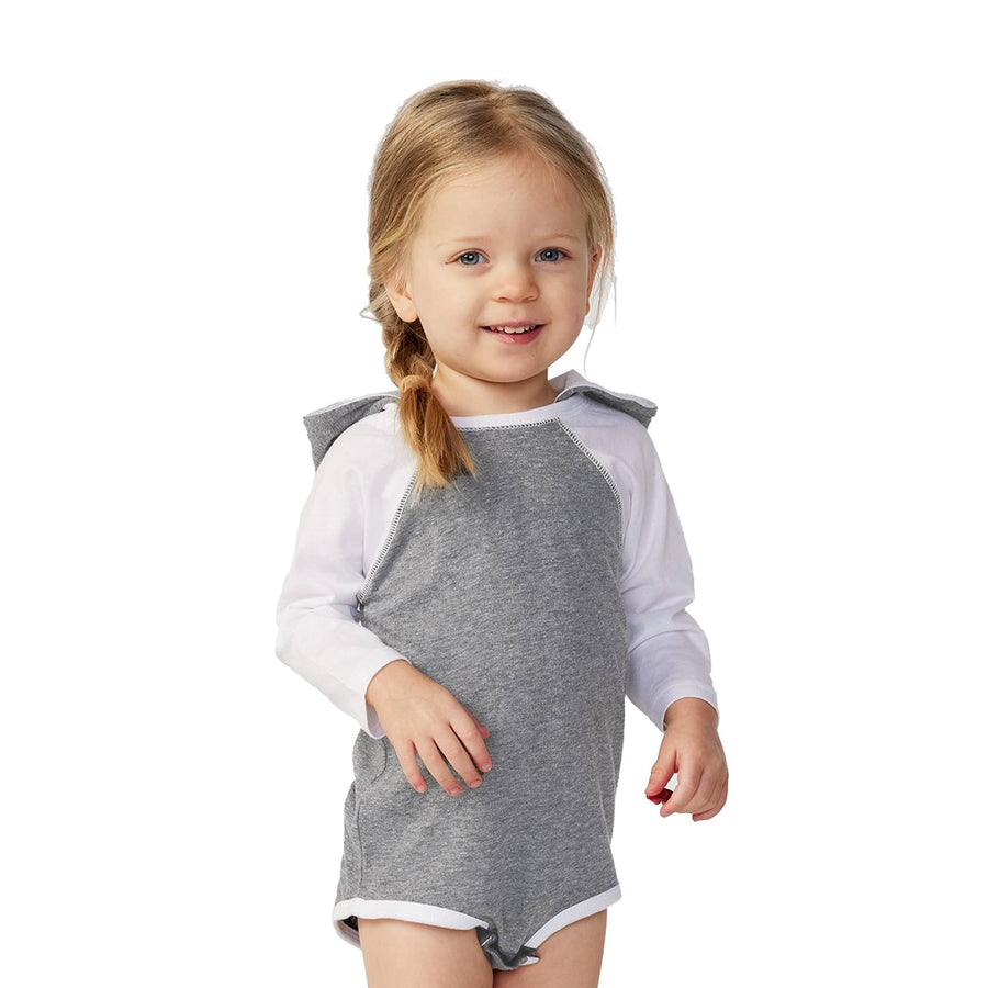 Rabbit Skins Infant Fine Jersey Character Hooded Long Sleeve Bodysuit with Ears (Q152332)