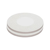 Round Greek Key Absorbent Stone Coaster Duo (Q155922)