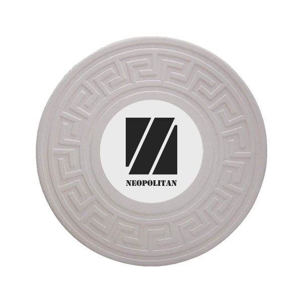 Round Greek Key Absorbent Stone Coaster Duo  Imprinted with Logo (Q155922)