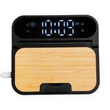 15W Bamboo Folding Charger With Digital Clock (Q157122)