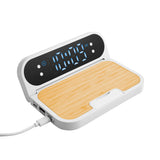 15W Bamboo Folding Charger With Digital Clock (Q157122)