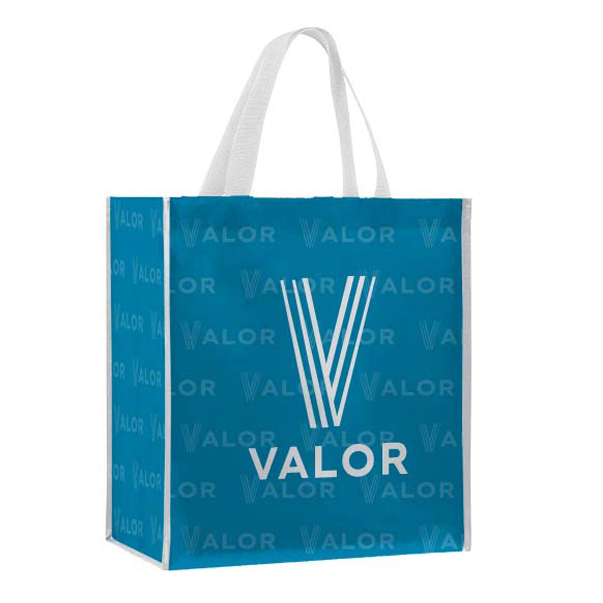 14.5 W x 16 H x 6 D Inch Laminated Full Color Tote  Imprinted with Logo (Q159022)
