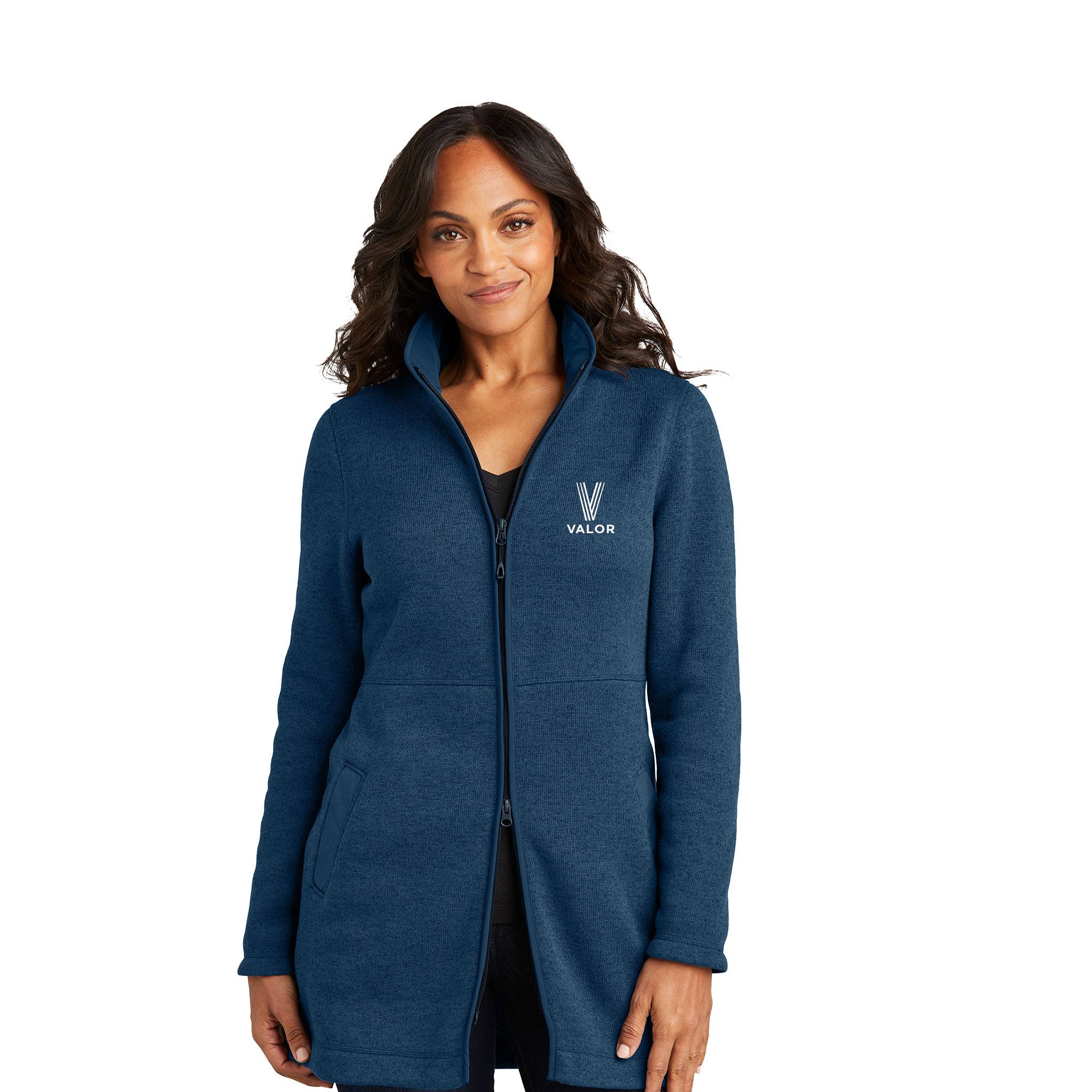 Port Authority® Ladies Arc Sweater Fleece Long Jacket  Imprinted with Logo (Q168922)