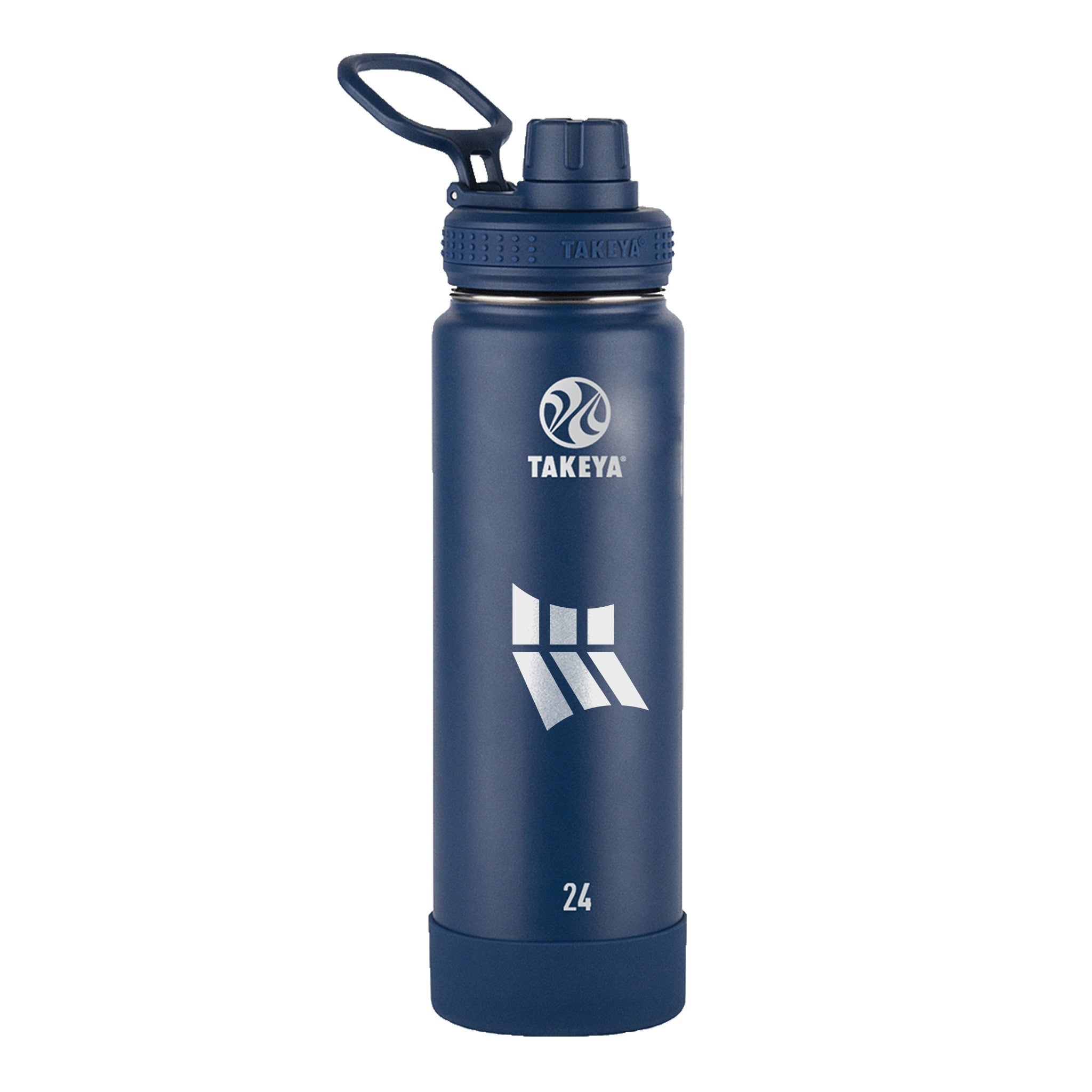 24 Oz. Takeya Actives Spout Lid Bottle - Midnight  Imprinted with Logo (Q171622)