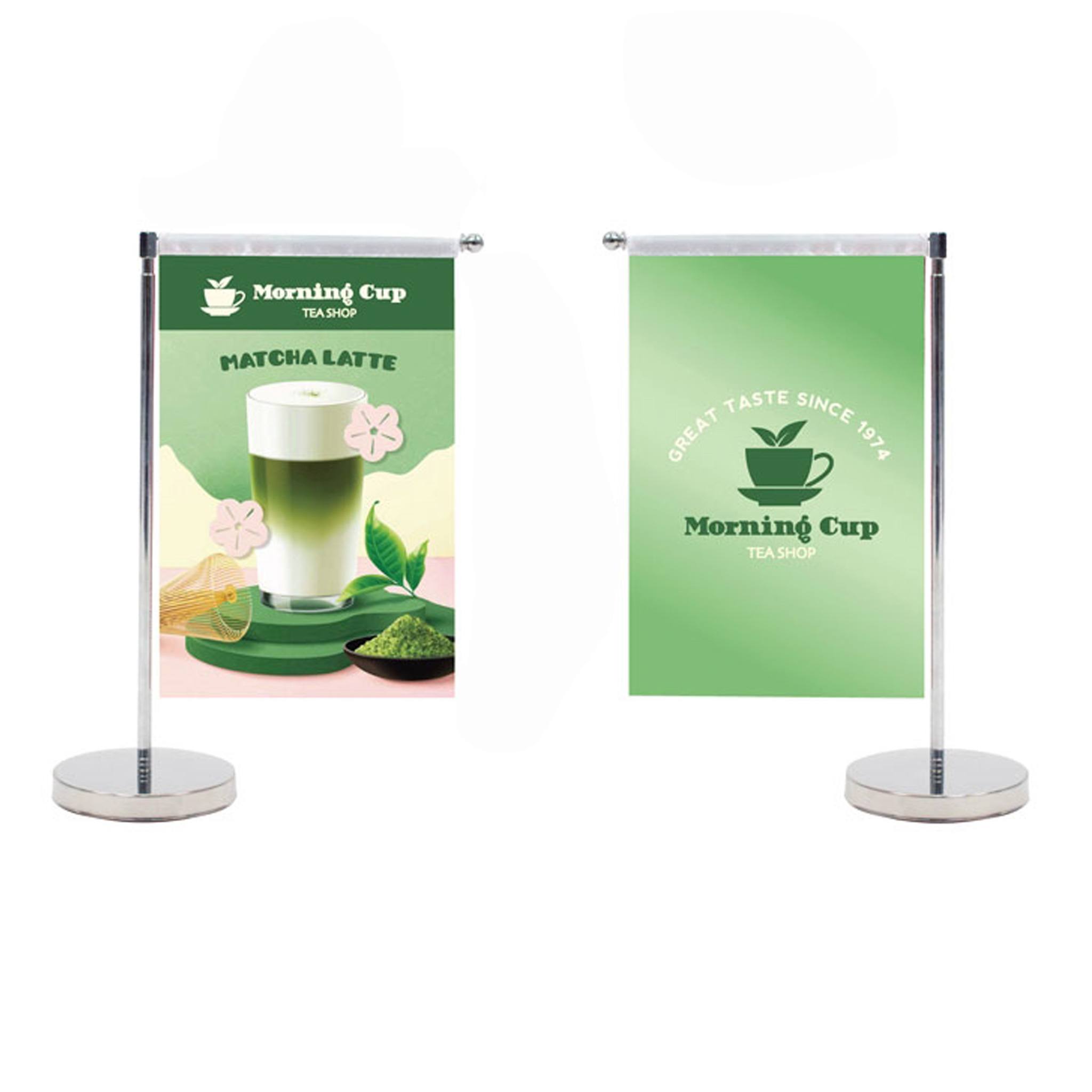 DisplaySplash Tabletop Vertical Flag - Double Sided  Imprinted with Logo (Q171722)