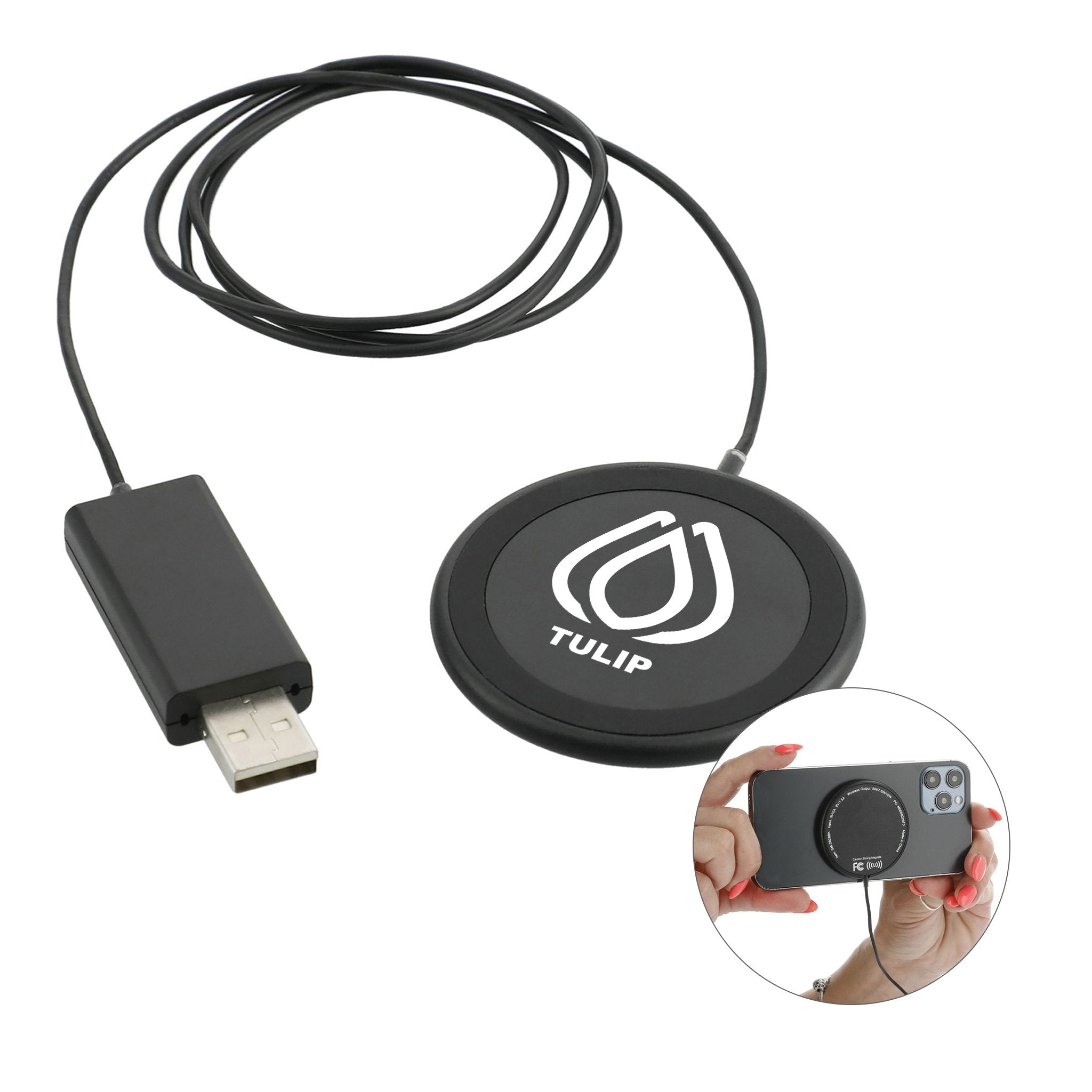MagClick™ Fast Wireless Charging Pad  Imprinted with Logo (Q174422)