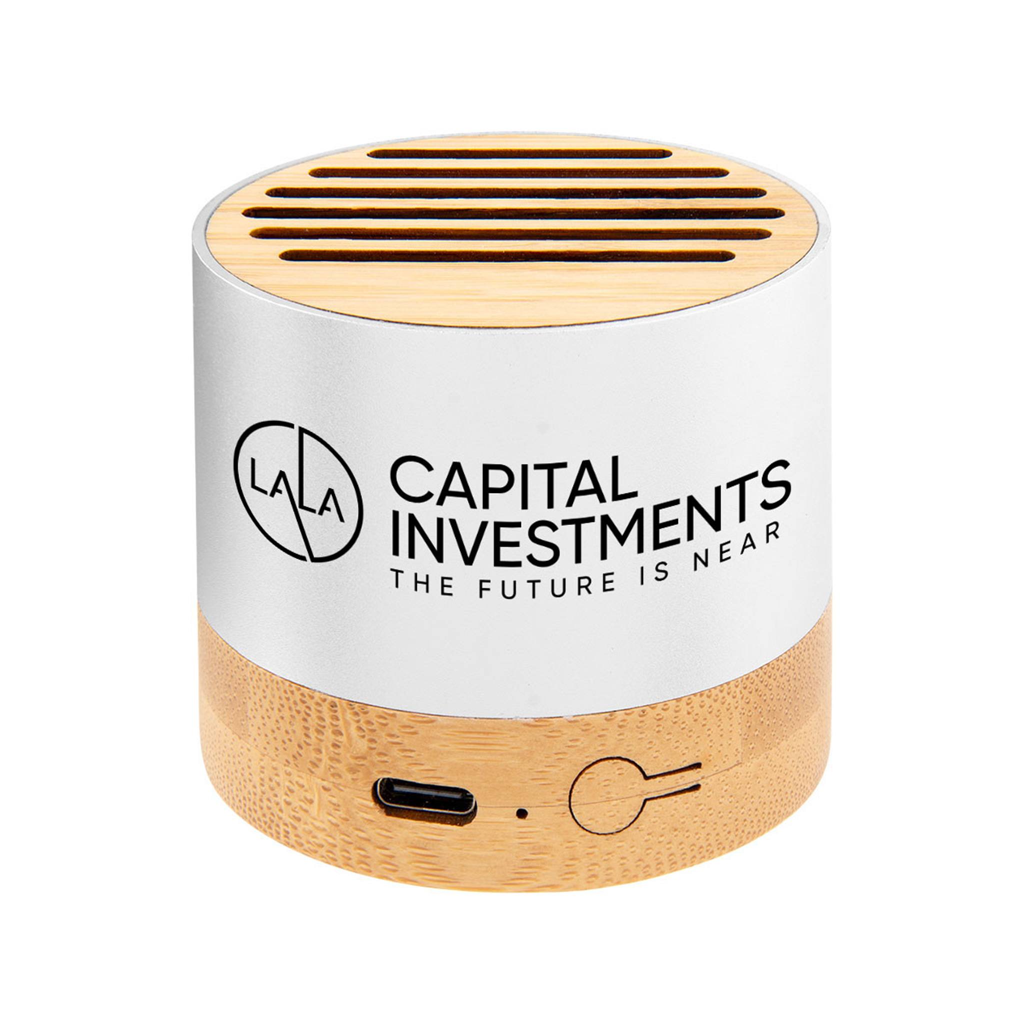 Recycled Aluminum Wireless Speaker  Imprinted with Logo (Q176122)