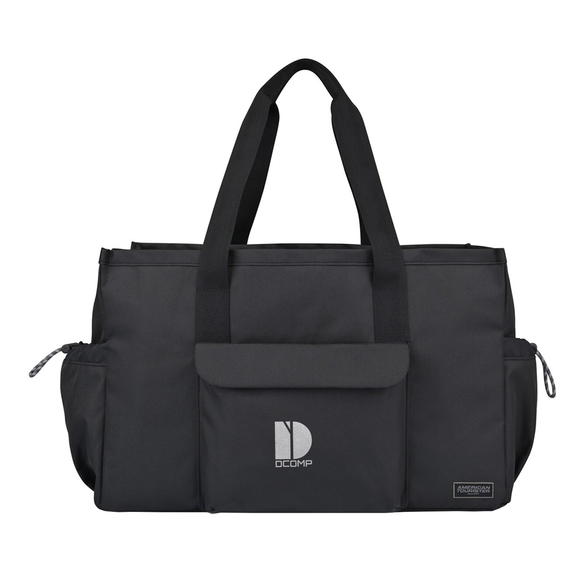 American Tourister® Embark Utility Tote - Black  Imprinted with Logo (Q178332)