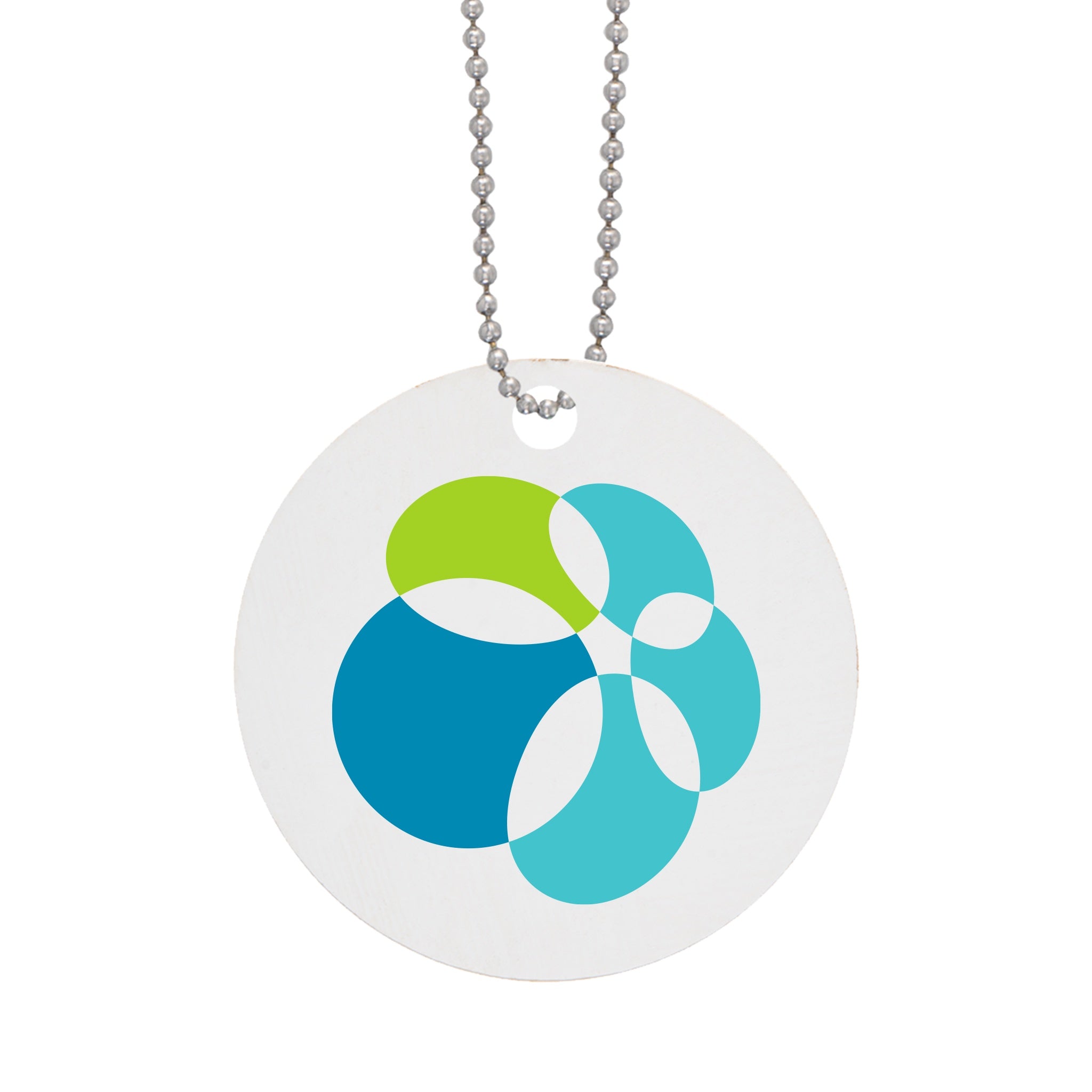 Acrylic Charm With Chain - Circle  Imprinted with Logo (Q181122)