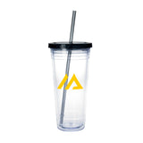 Clear Tumbler With Colored Lid - 24 Oz.  Imprinted with Logo (Q182222)