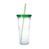 Clear Tumbler With Colored Lid - 24 Oz. (Q182222)