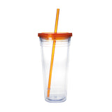 Clear Tumbler With Colored Lid - 24 Oz. (Q182222)