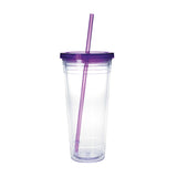 Clear Tumbler With Colored Lid - 24 Oz. (Q182222)