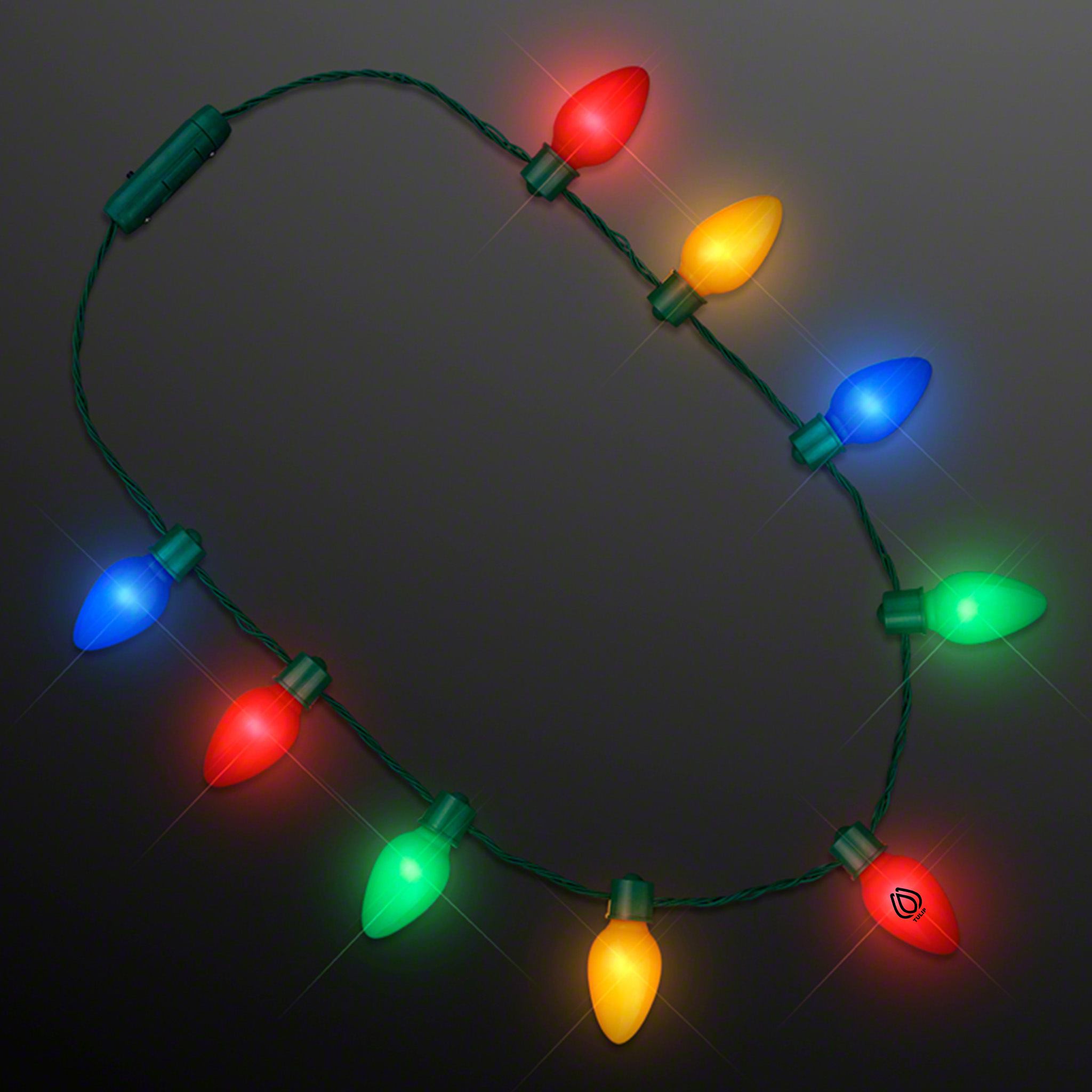 9 Lights Christmas Bulb Necklace  Imprinted with Logo (Q183432)