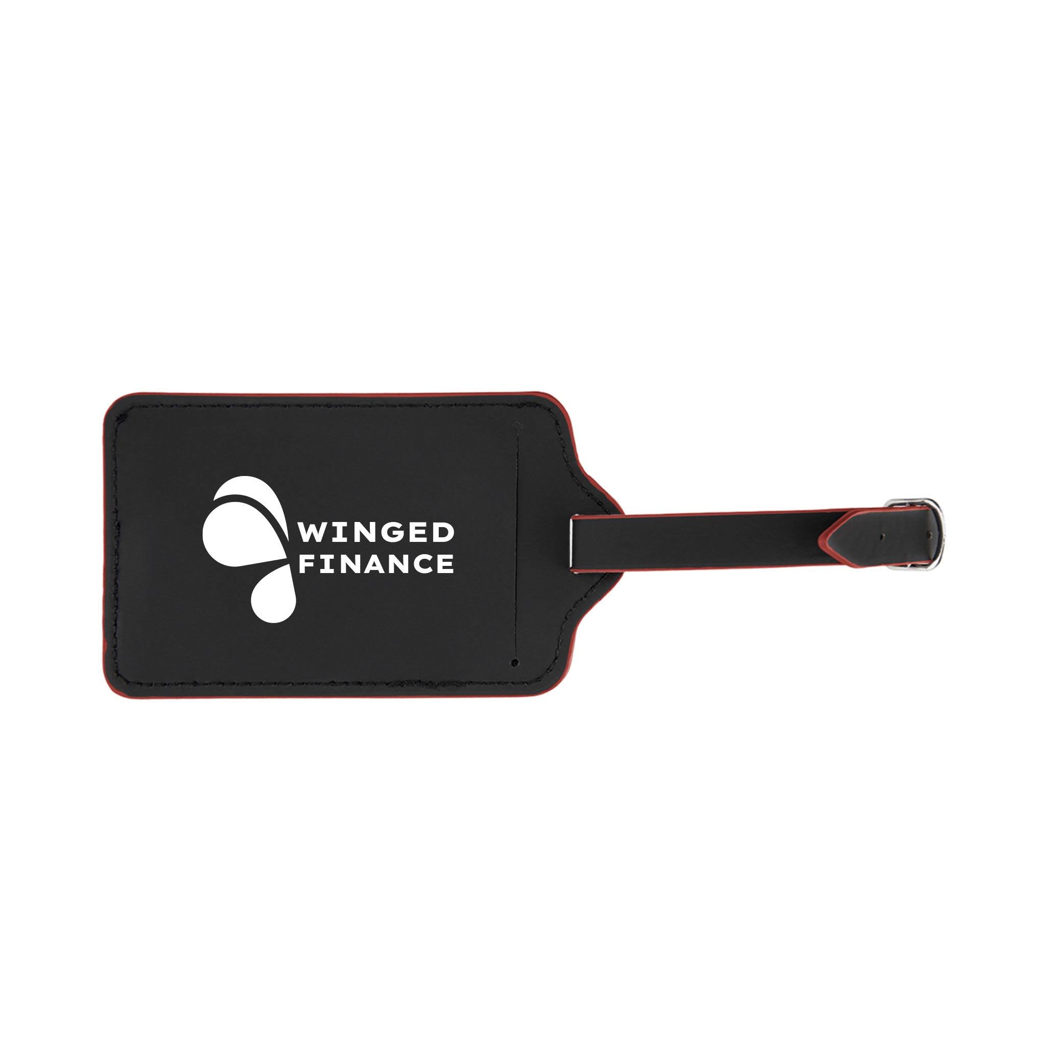 Recycled Leatherette Luggage Tag  Imprinted with Logo (Q185122)