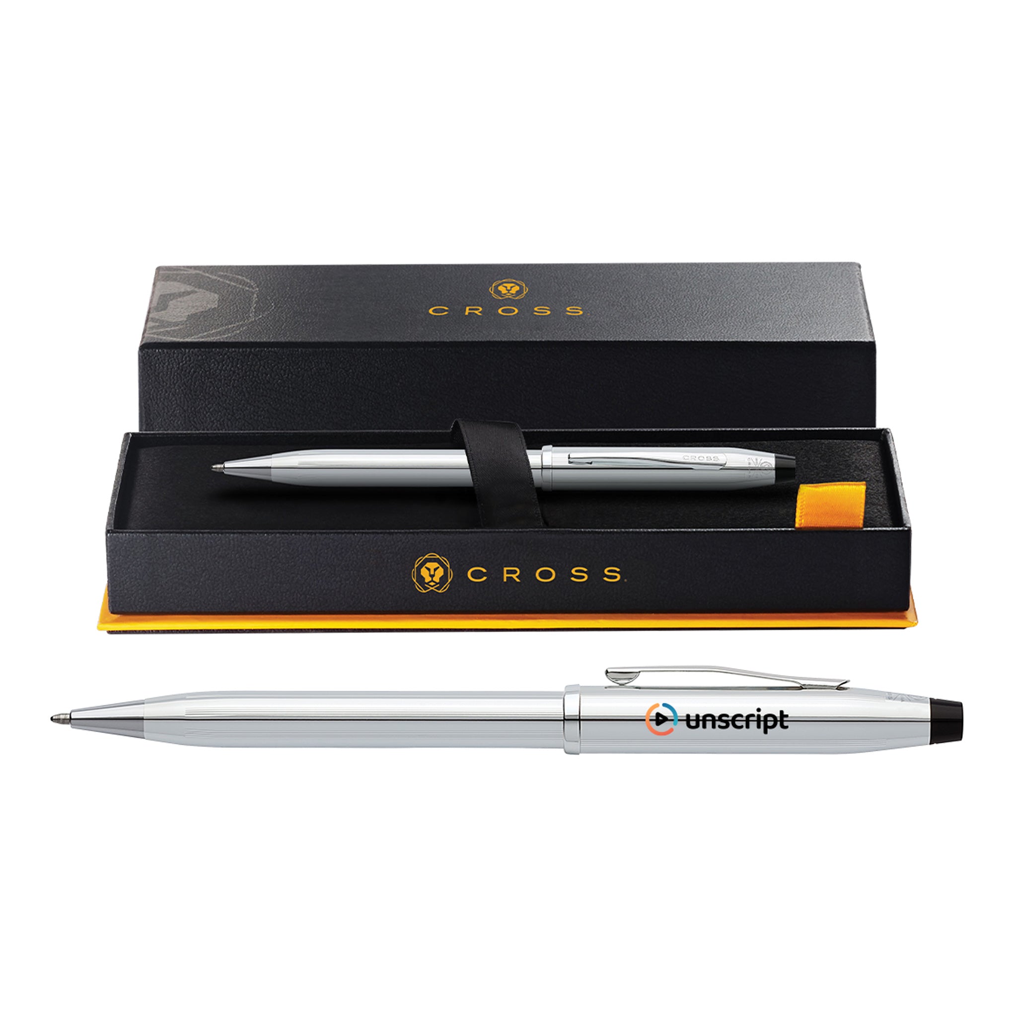 Cross® Century II Lustrous Chrome Pen - Full Color Digital  Imprinted with Logo (Q186022)
