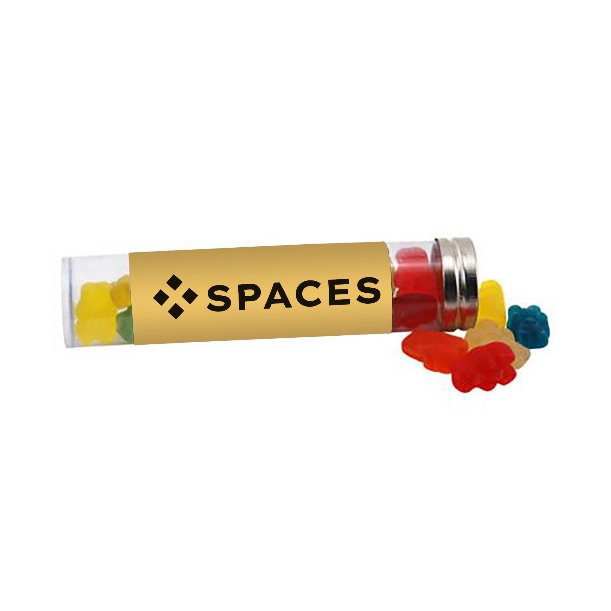 Clever Candy Large 6 In. Candy Tube - Gummy Bears  Imprinted with Logo (Q186222)