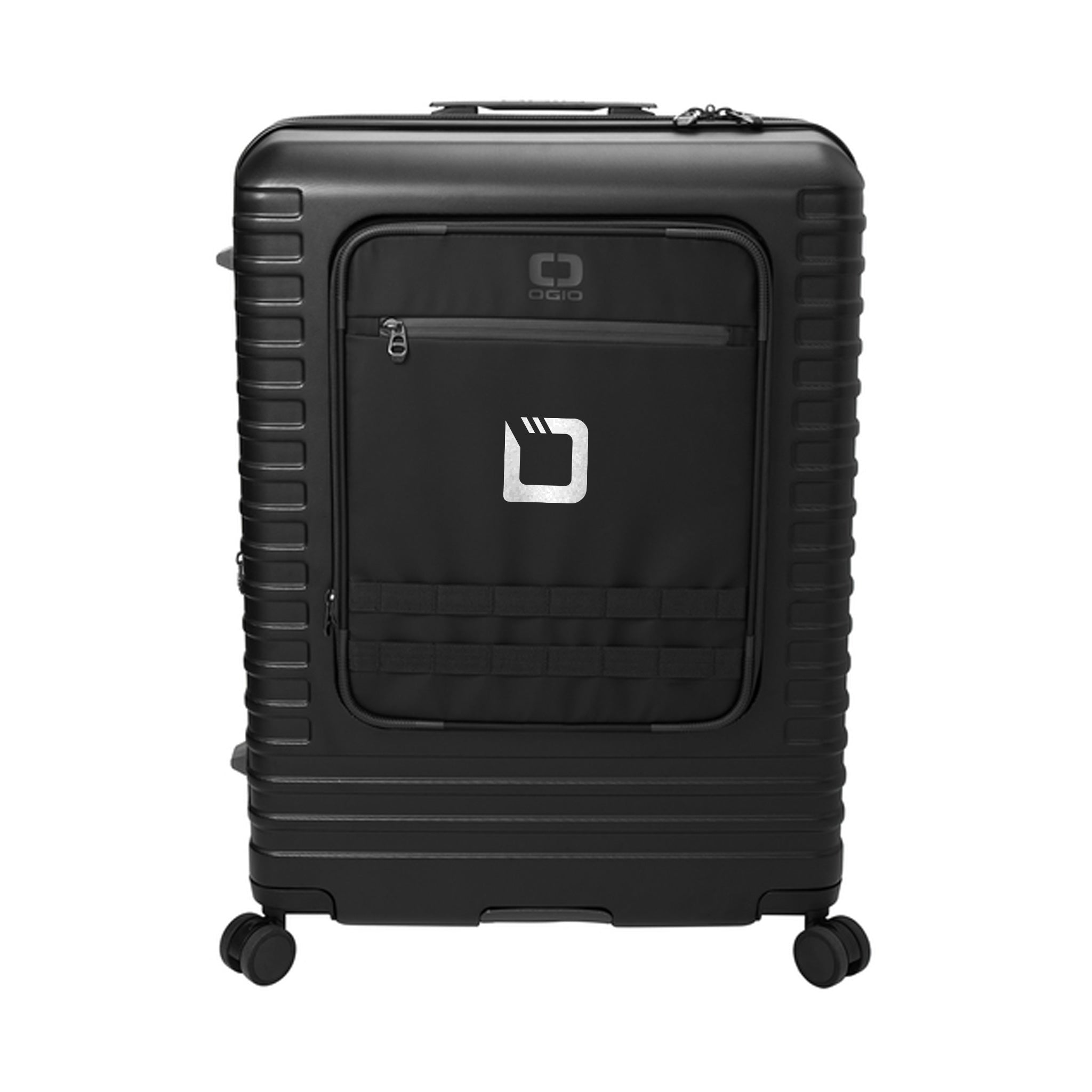 OGIO® Utilitarian Large Checked Spinner Luggage Bag  Imprinted with Logo (Q189922)