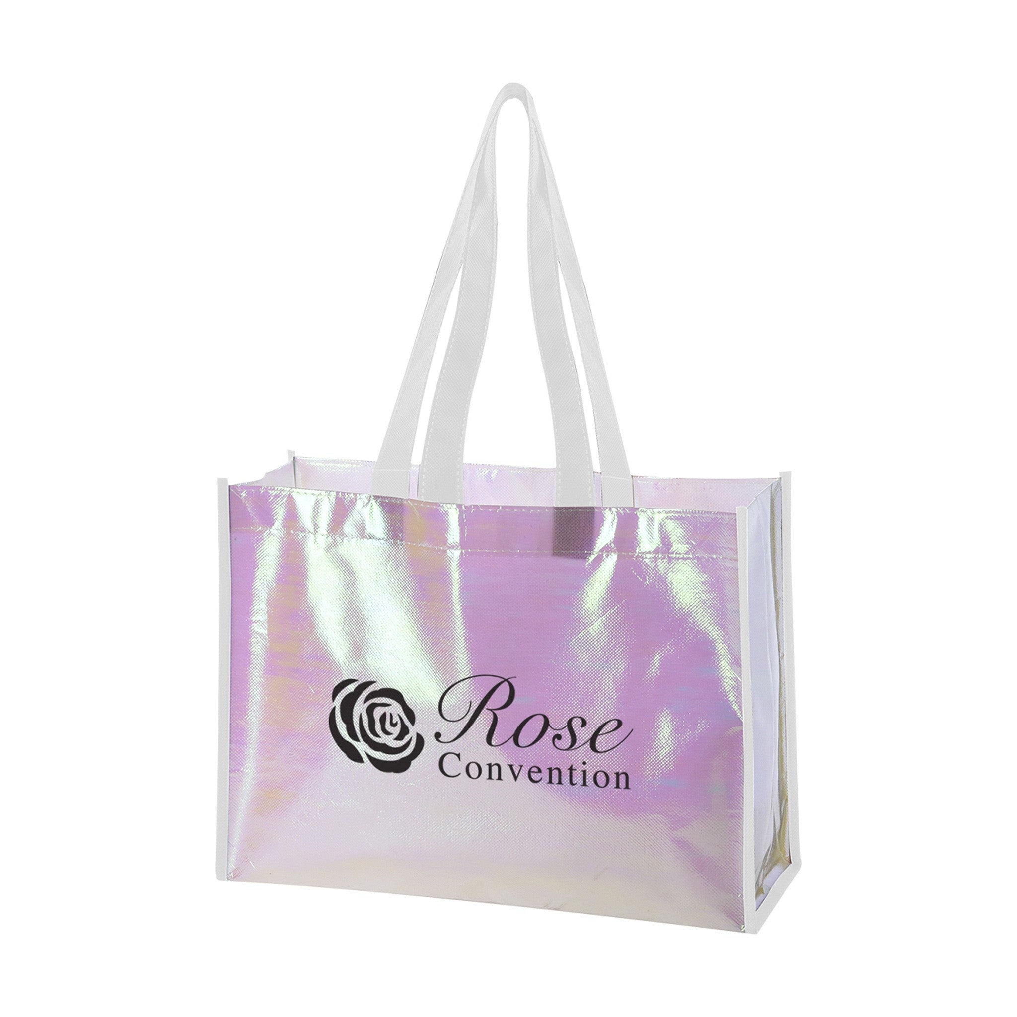 Mini Pearl Laminated Non-Woven Tote Bags  Imprinted with Logo (Q191911)